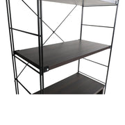 Brentwood Etagere Bookcase with Black Powder Coated Steel Frame and Melamine Board Shelves - Elax Furniture