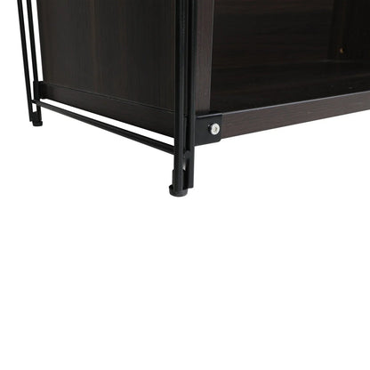 Brentwood Etagere Bookcase with White Powder Coated Steel Frame and Melamine Board Shelves - Elax Furniture