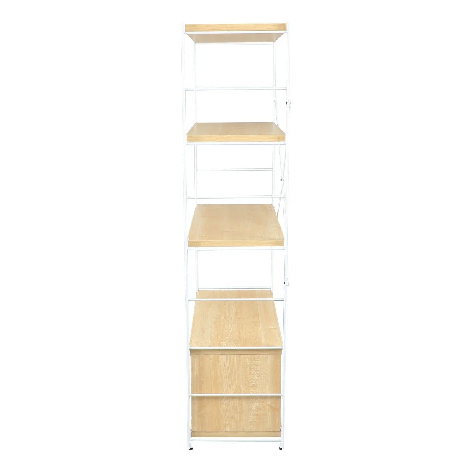 Brentwood Etagere Bookcase with White Powder Coated Steel Frame and Melamine Board Shelves - Elax Furniture