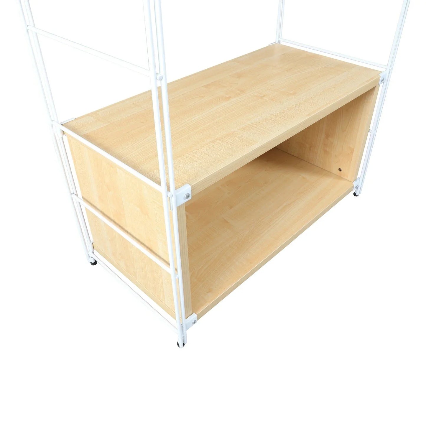 Brentwood Etagere Bookcase with White Powder Coated Steel Frame and Melamine Board Shelves - Elax Furniture