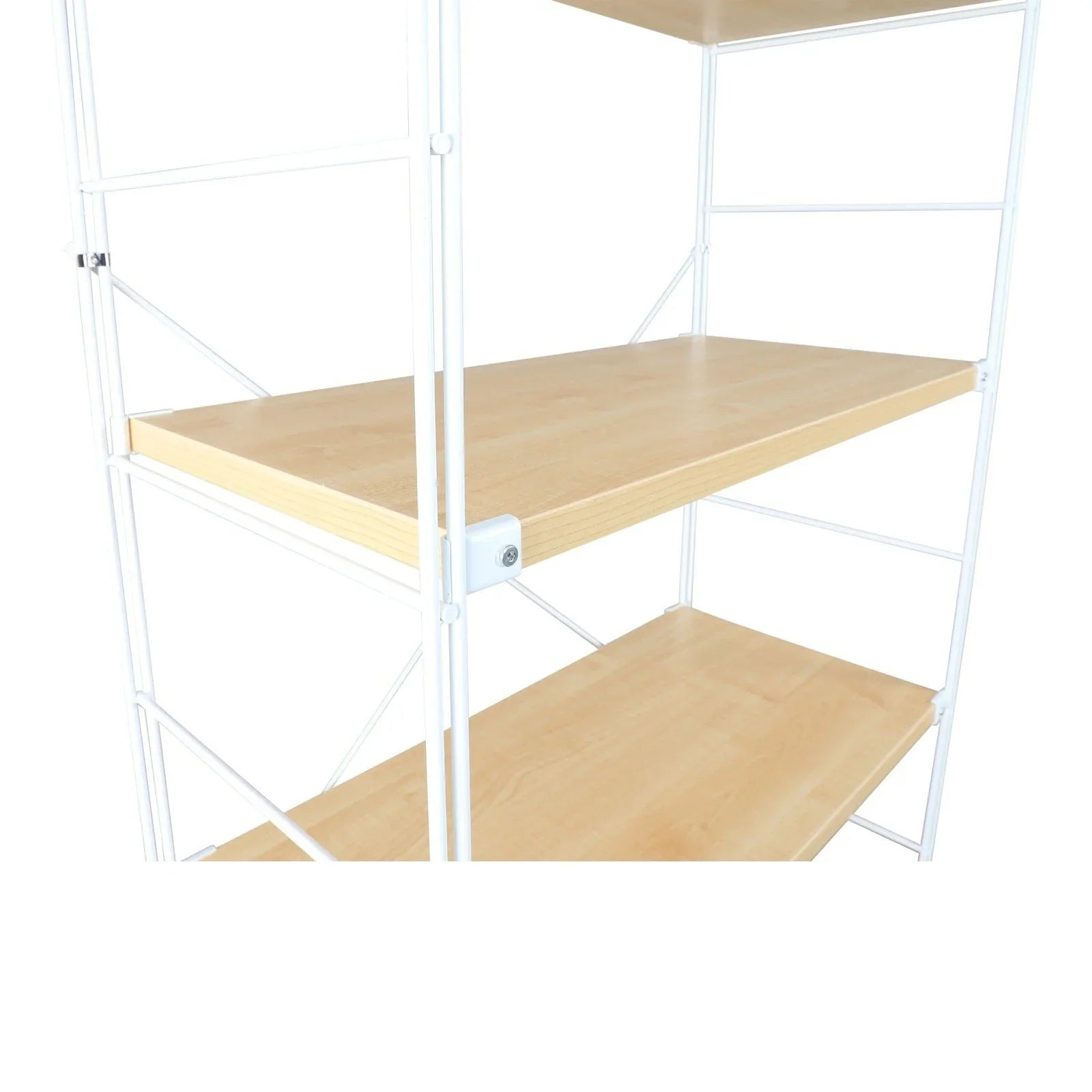 Brentwood Etagere Bookcase with White Powder Coated Steel Frame and Melamine Board Shelves - Elax Furniture