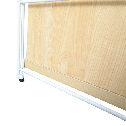 Brentwood Etagere Bookcase with White Powder Coated Steel Frame and Melamine Board Shelves - Elax Furniture