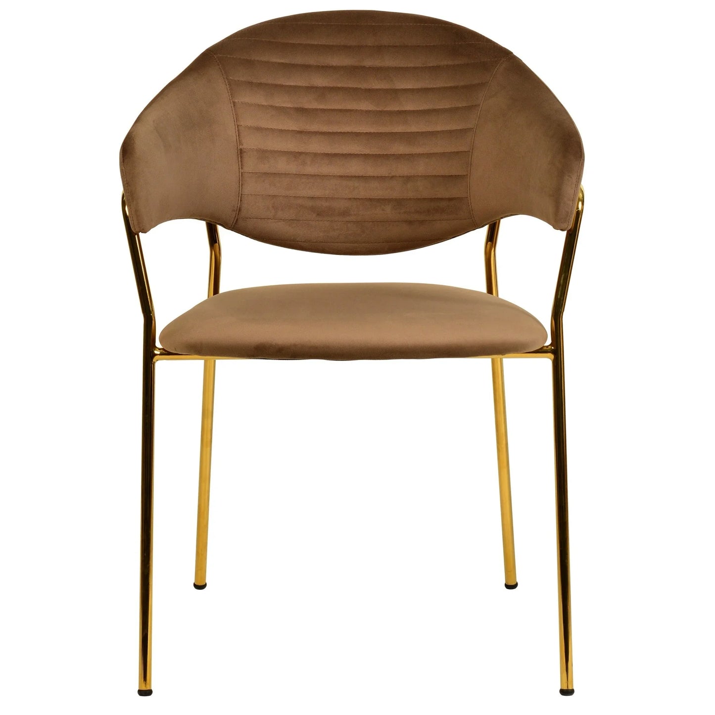 Bella Dining Chair Upholsted in Leather or Velvet in Gold Stainless Steel - Elax Furniture