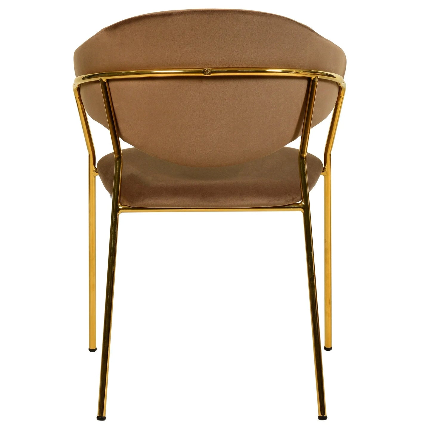 Bella Dining Chair Upholsted in Leather or Velvet in Gold Stainless Steel - Elax Furniture