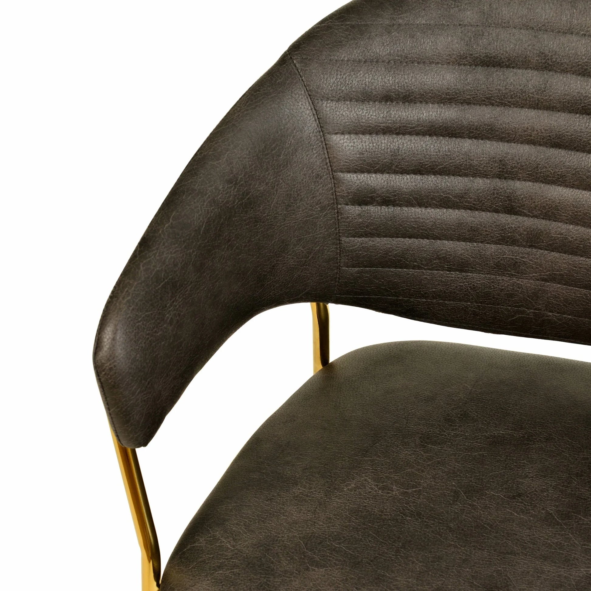 Bella Dining Chair Upholsted in Leather or Velvet in Gold Stainless Steel - Elax Furniture