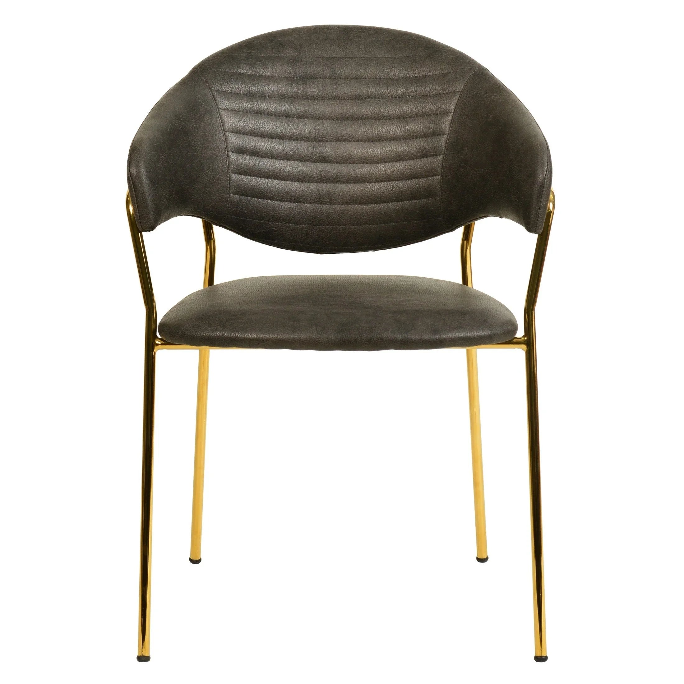 Bella Dining Chair Upholsted in Leather or Velvet in Gold Stainless Steel - Elax Furniture