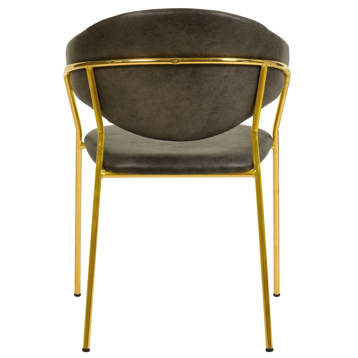 Bella Dining Chair Upholsted in Leather or Velvet in Gold Stainless Steel - Elax Furniture