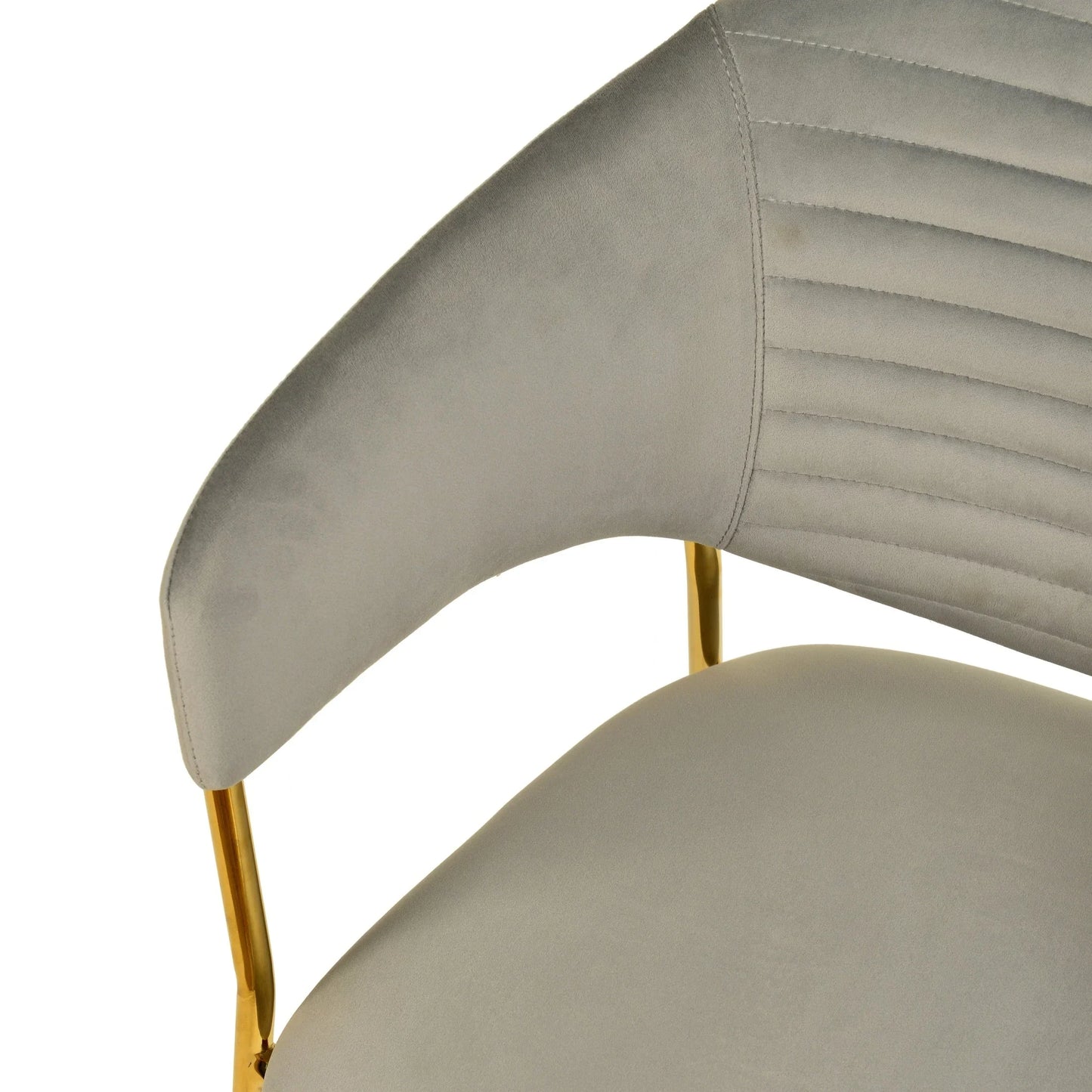 Bella Dining Chair Upholsted in Leather or Velvet in Gold Stainless Steel - Elax Furniture