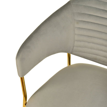Bella Dining Chair Upholsted in Leather or Velvet in Gold Stainless Steel - Elax Furniture