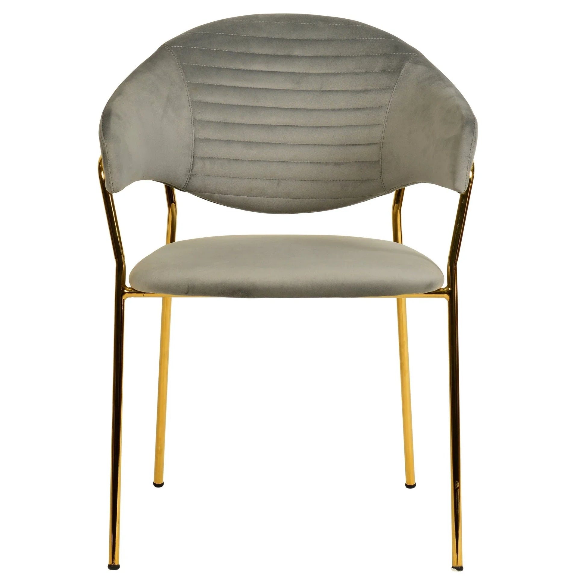 Bella Dining Chair Upholsted in Leather or Velvet in Gold Stainless Steel - Elax Furniture