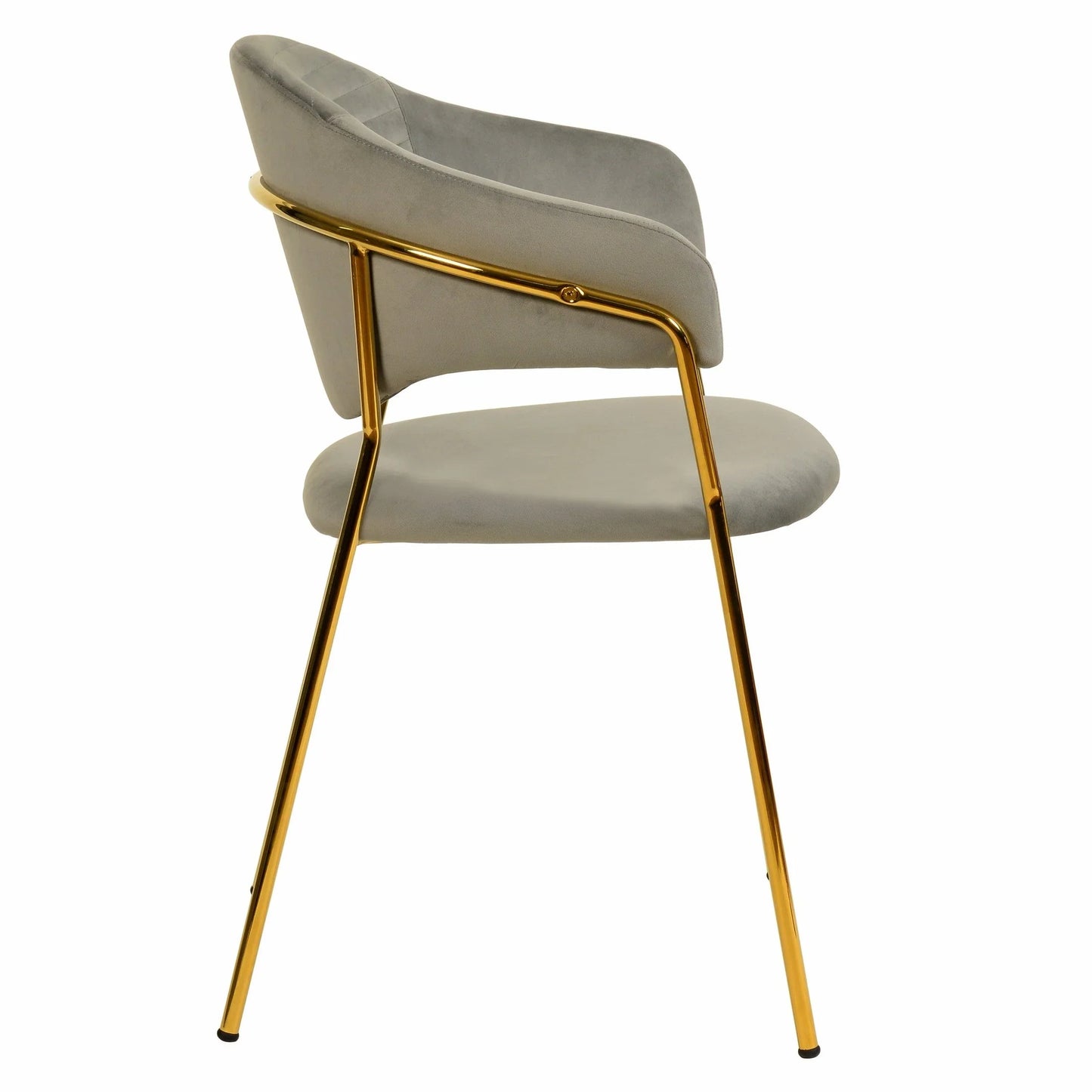 Bella Dining Chair Upholsted in Leather or Velvet in Gold Stainless Steel - Elax Furniture