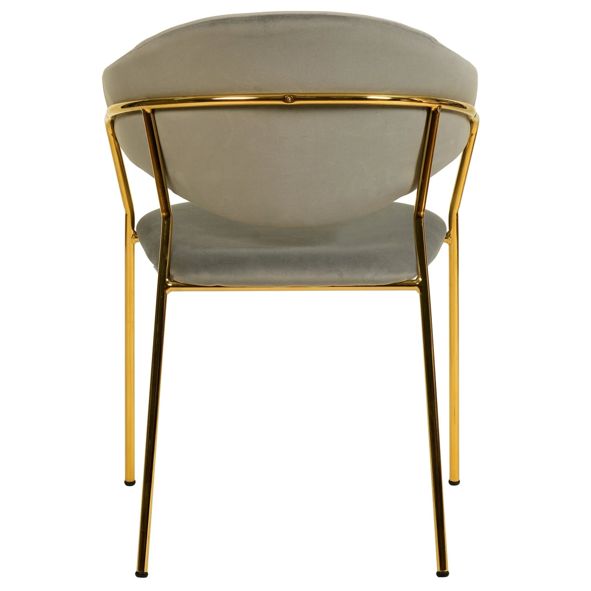 Bella Dining Chair Upholsted in Leather or Velvet in Gold Stainless Steel - Elax Furniture
