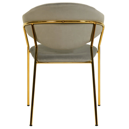 Bella Dining Chair Upholsted in Leather or Velvet in Gold Stainless Steel - Elax Furniture