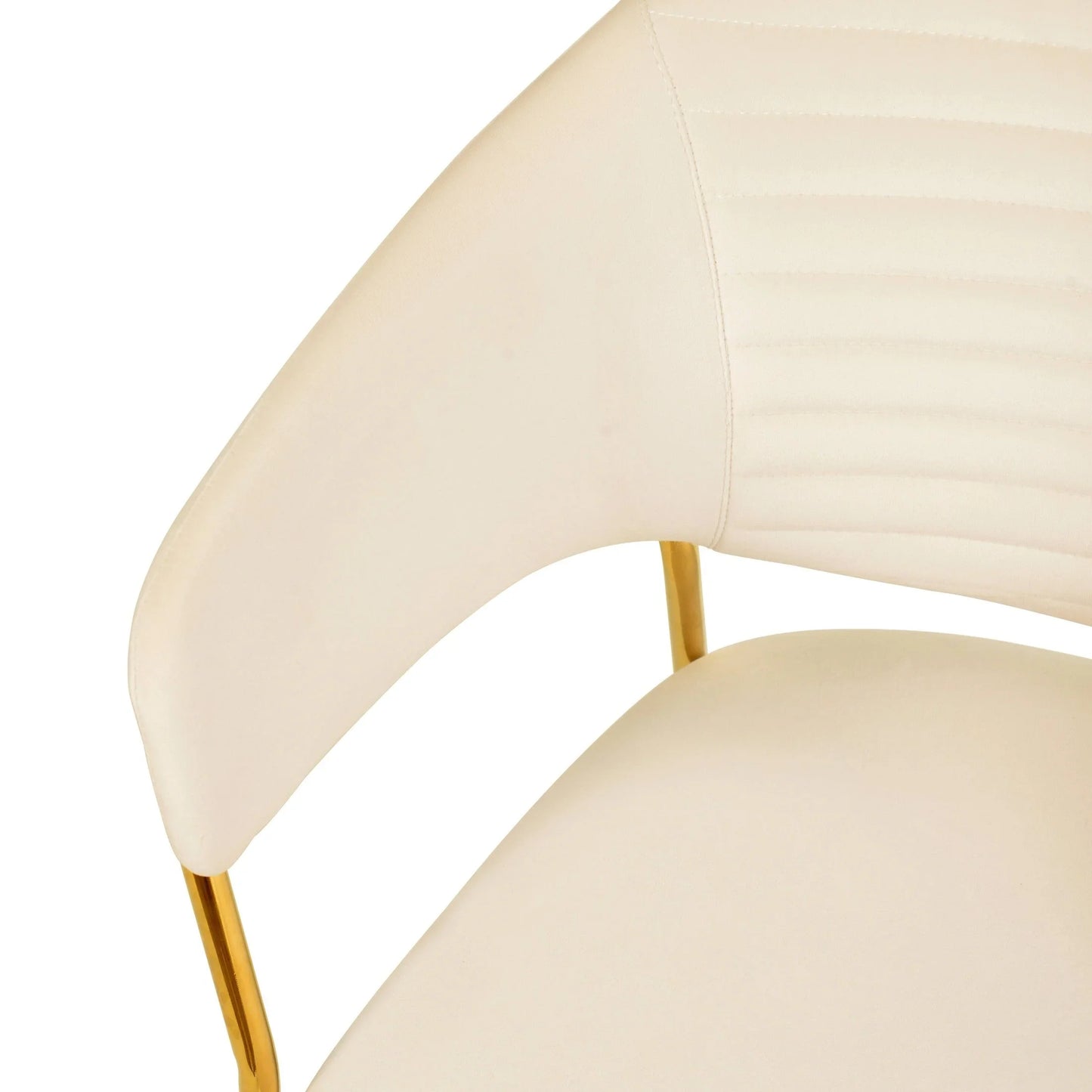 Bella Dining Chair Upholsted in Leather or Velvet in Gold Stainless Steel - Elax Furniture