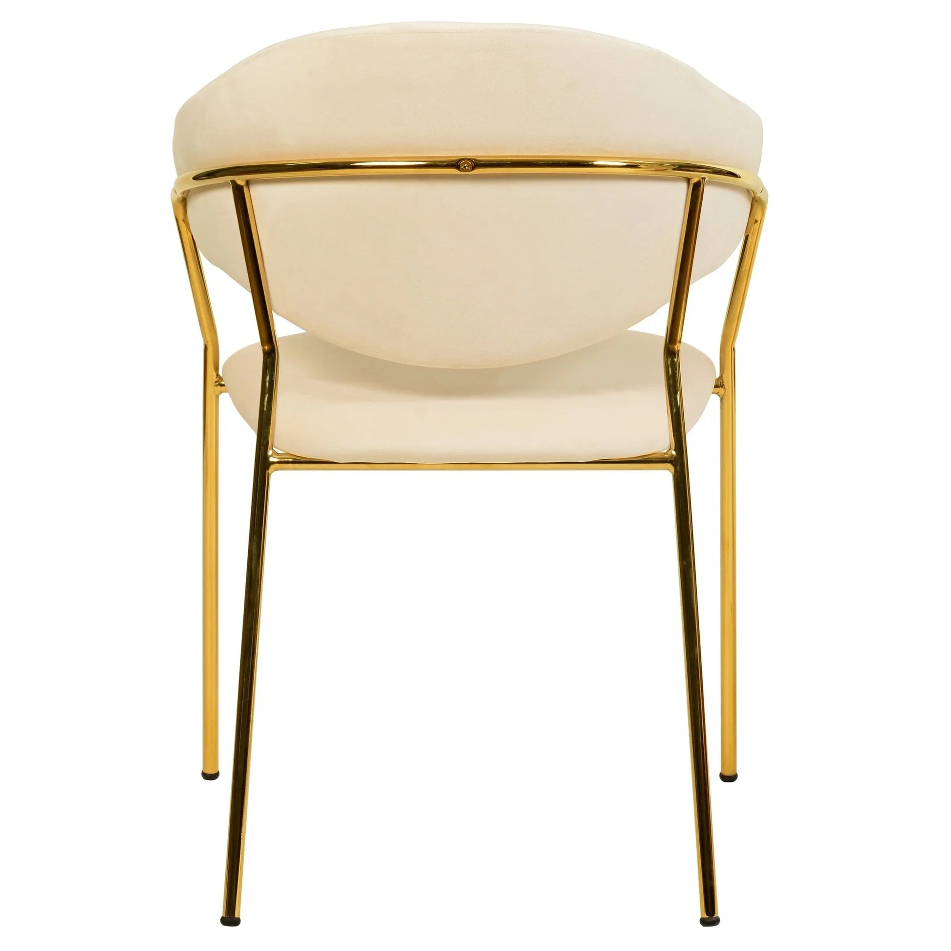 Bella Dining Chair Upholsted in Leather or Velvet in Gold Stainless Steel - Elax Furniture