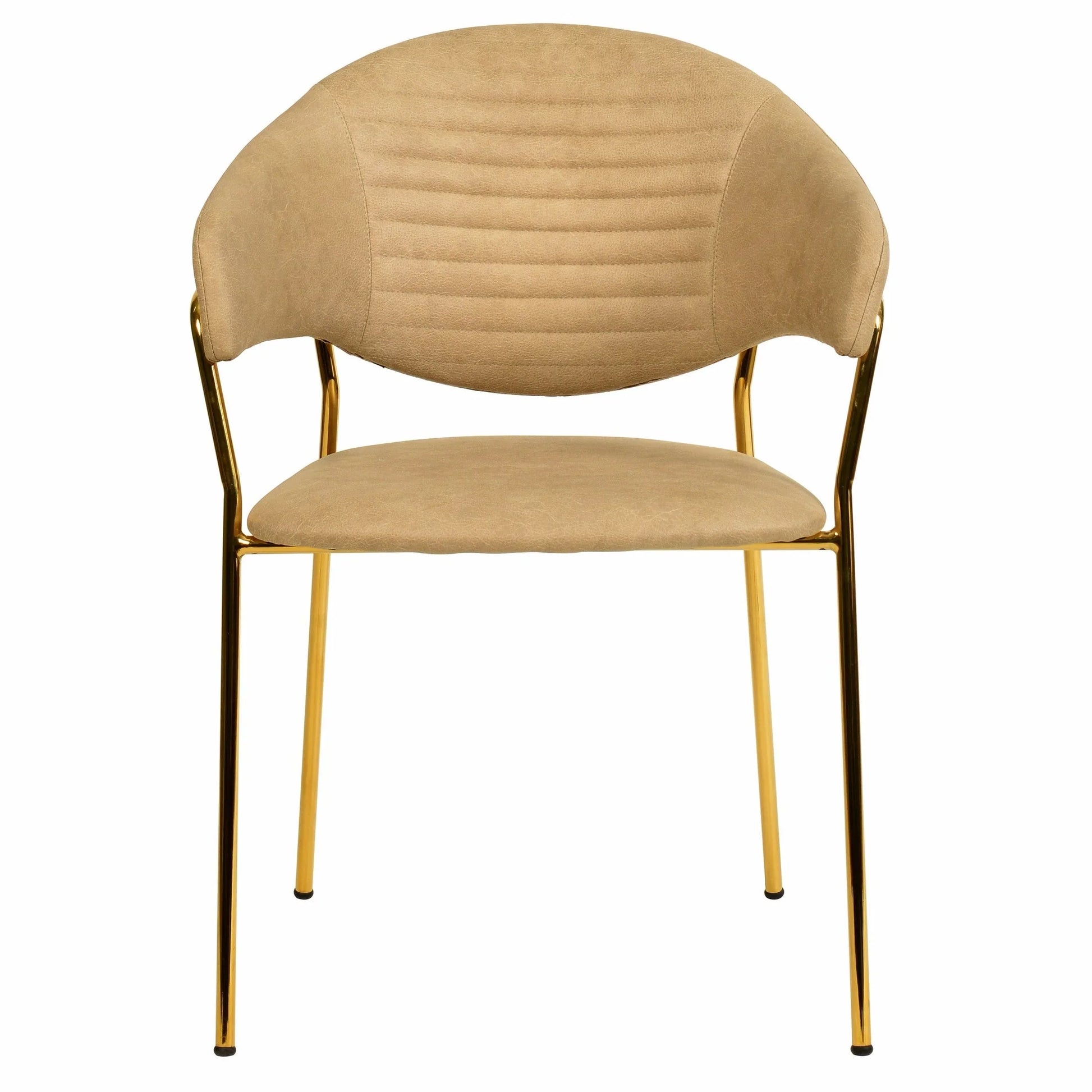Bella Dining Chair Upholsted in Leather or Velvet in Gold Stainless Steel - Elax Furniture