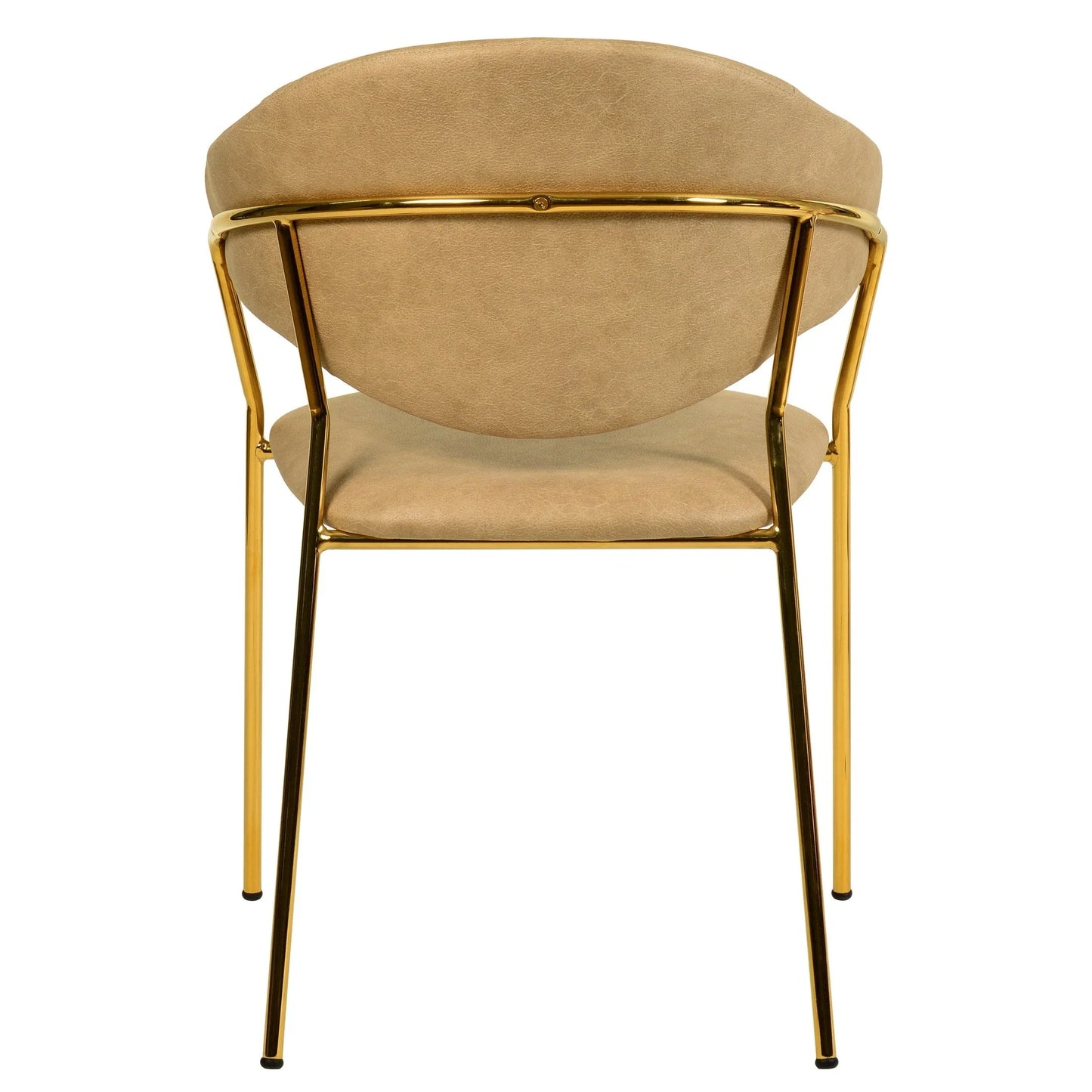 Bella Dining Chair Upholsted in Leather or Velvet in Gold Stainless Steel - Elax Furniture