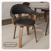 Brivo Modern Wooden Dining Chair With Walnut Color Frame - Elax Furniture