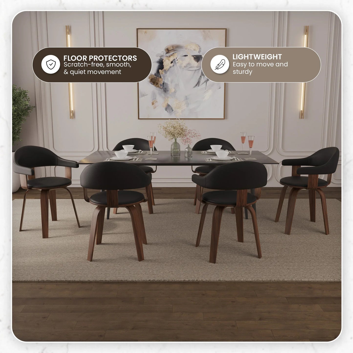 Brivo Modern Wooden Dining Chair With Walnut Color Frame - Elax Furniture