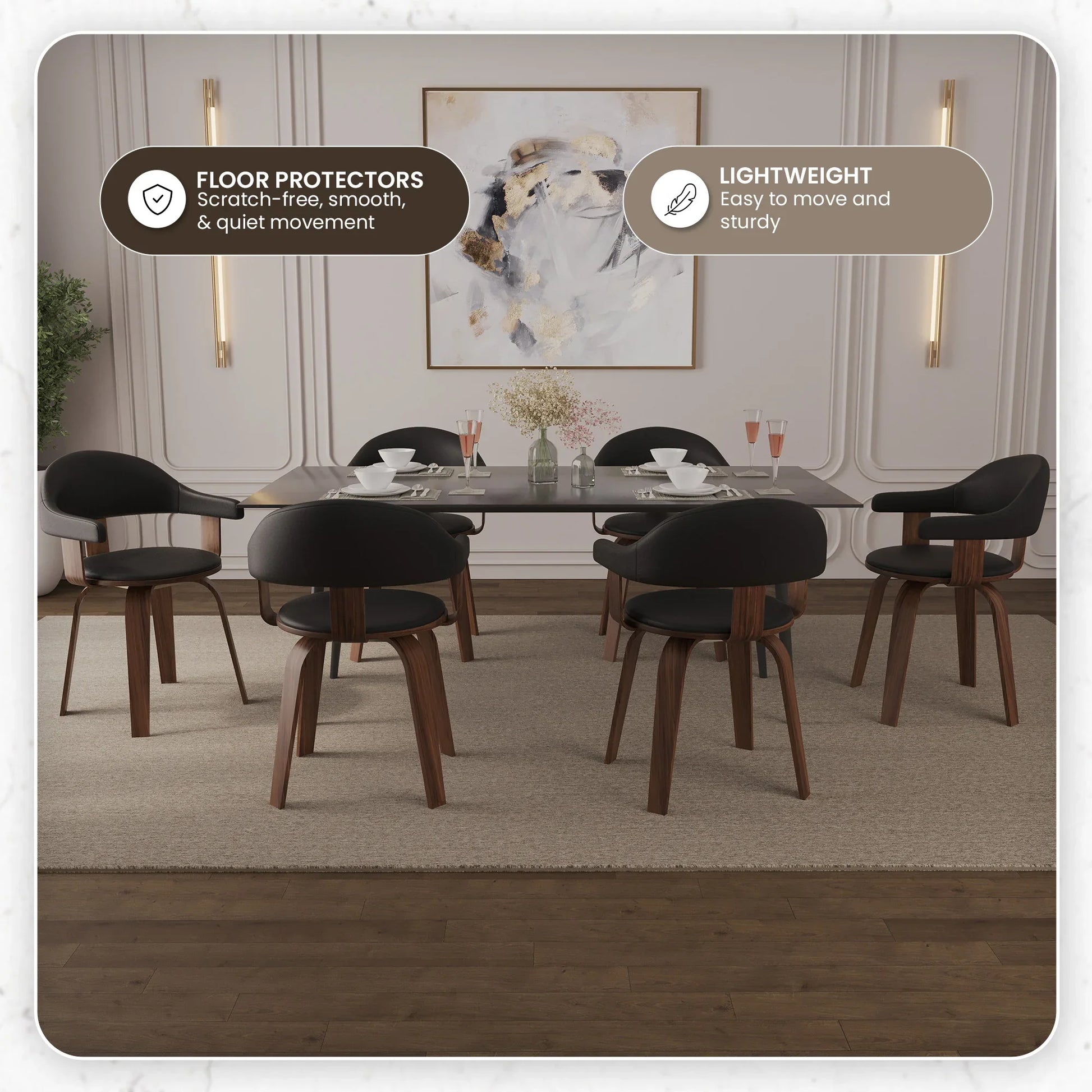 Brivo Modern Wooden Dining Chair With Walnut Color Frame - Elax Furniture