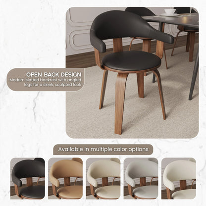 Brivo Modern Wooden Dining Chair With Walnut Color Frame - Elax Furniture