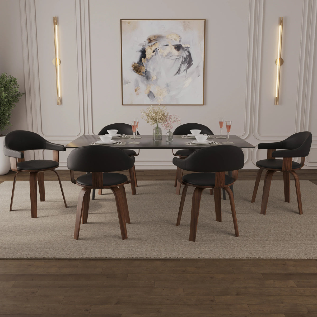 Brivo Modern Wooden Dining Chair With Walnut Color Frame - Elax Furniture