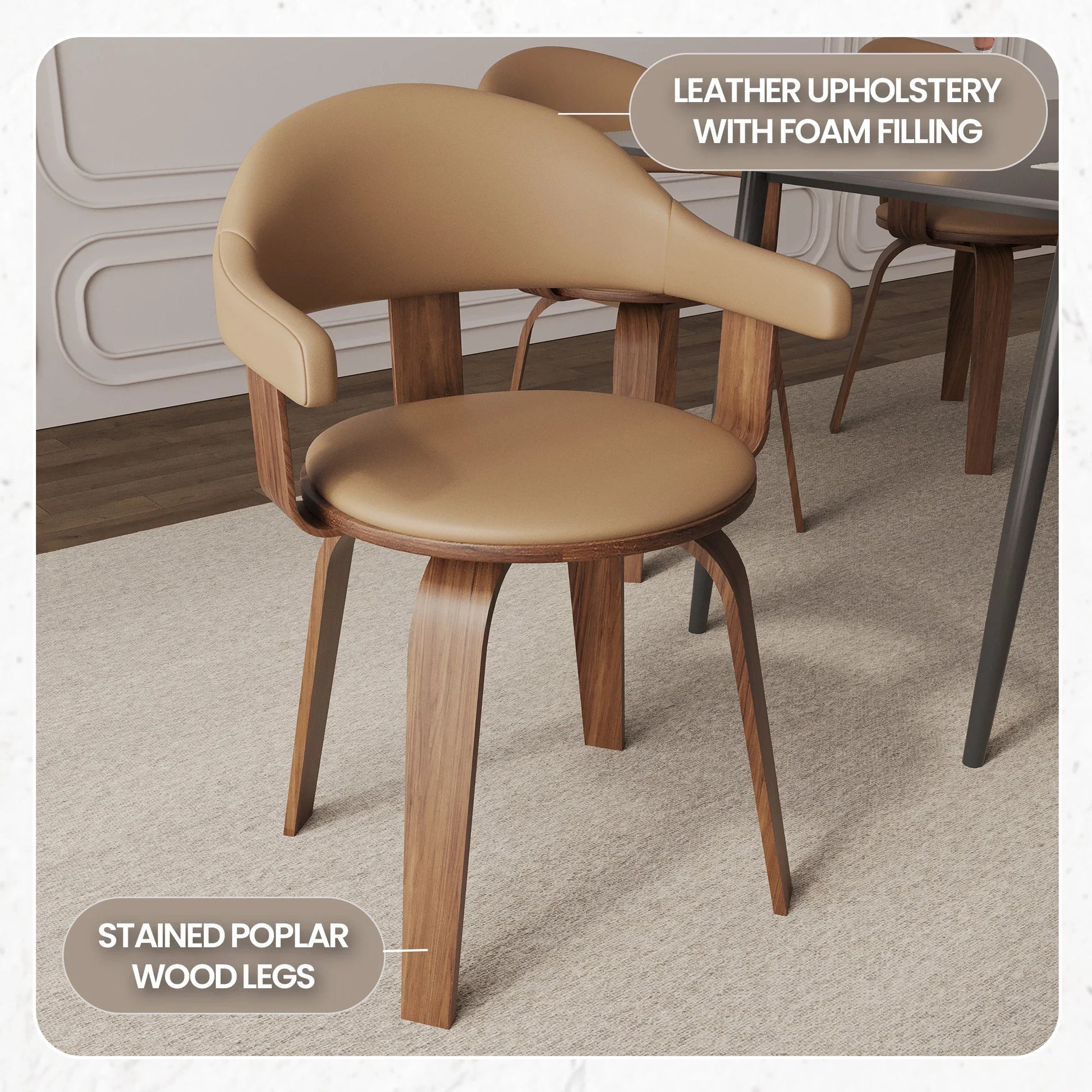 Brivo Modern Wooden Dining Chair With Walnut Color Frame - Elax Furniture