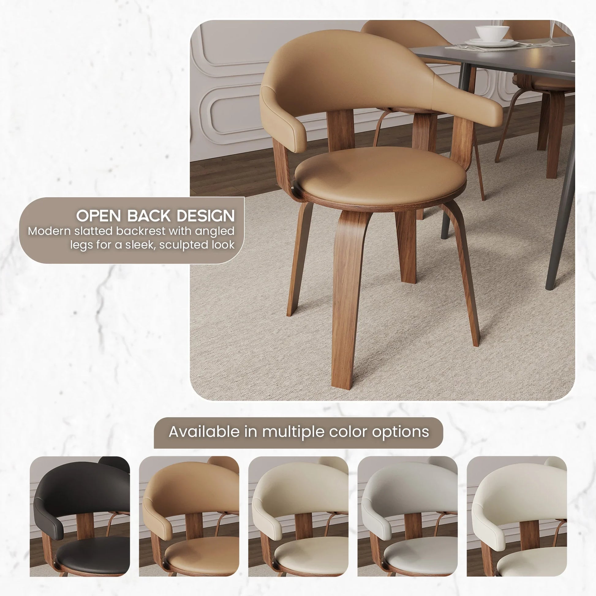 Brivo Modern Wooden Dining Chair With Walnut Color Frame - Elax Furniture
