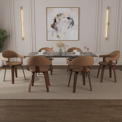 Brivo Modern Wooden Dining Chair With Walnut Color Frame - Elax Furniture