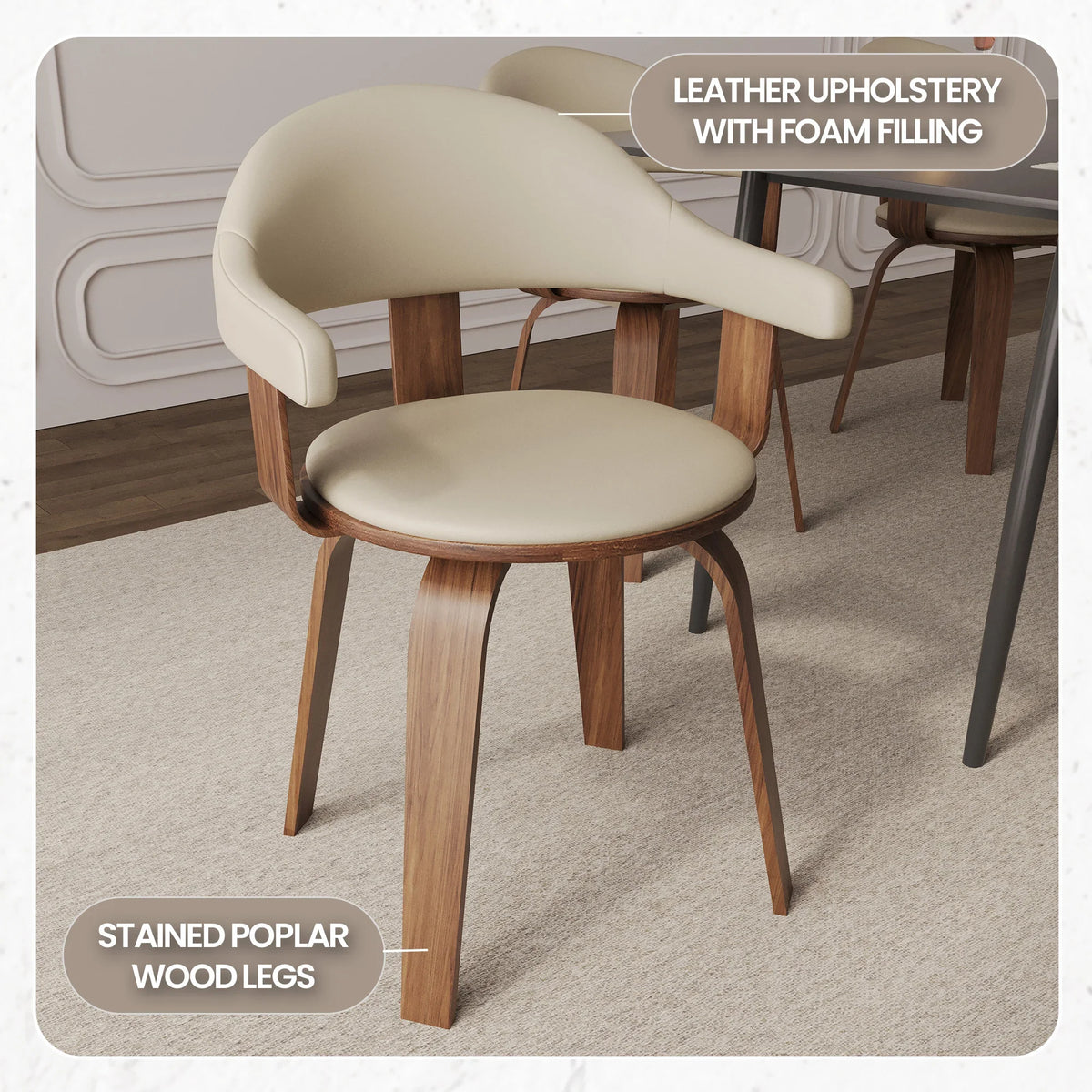 Brivo Modern Wooden Dining Chair With Walnut Color Frame - Elax Furniture