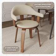 Brivo Modern Wooden Dining Chair With Walnut Color Frame - Elax Furniture