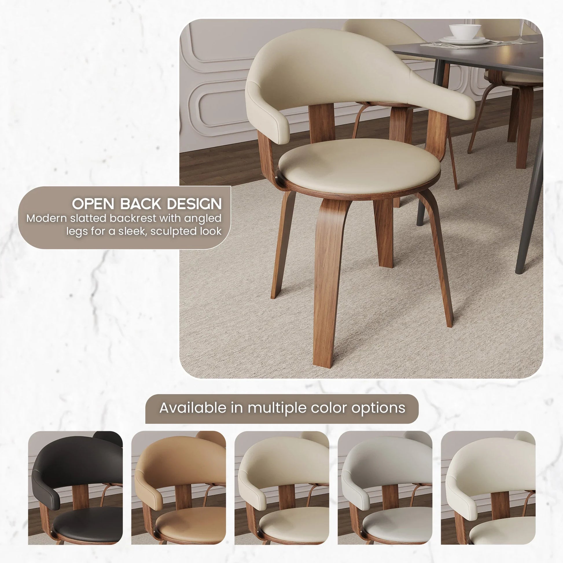 Brivo Modern Wooden Dining Chair With Walnut Color Frame - Elax Furniture