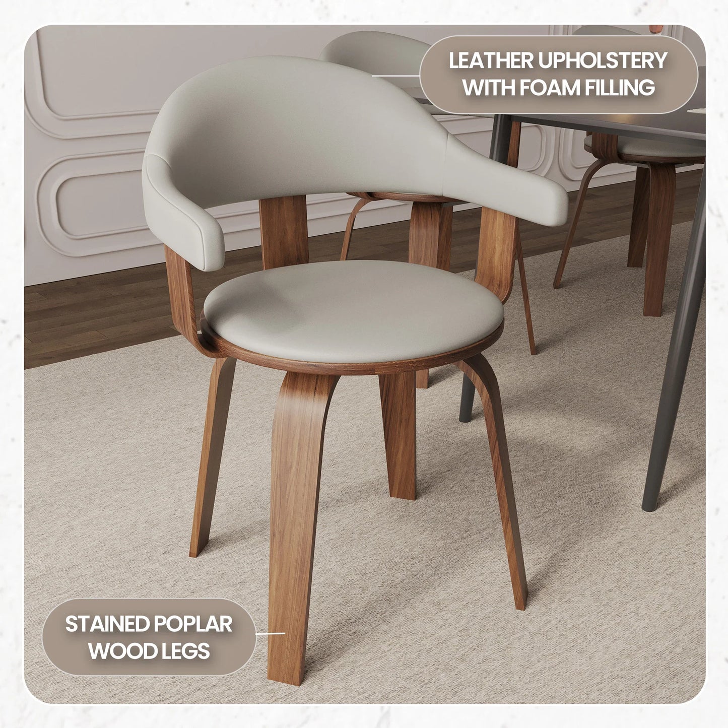 Brivo Modern Wooden Dining Chair With Walnut Color Frame - Elax Furniture