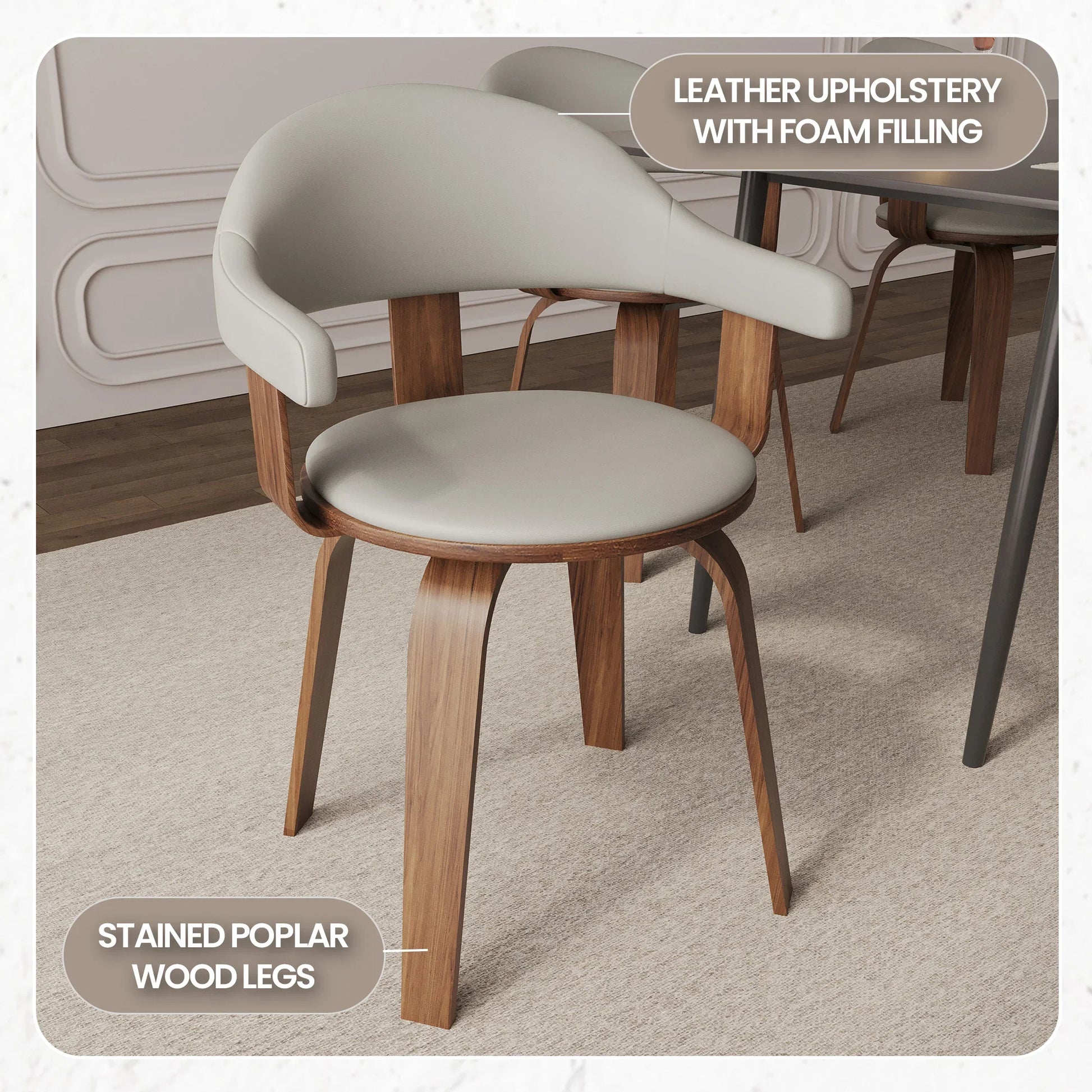 Brivo Modern Wooden Dining Chair With Walnut Color Frame - Elax Furniture