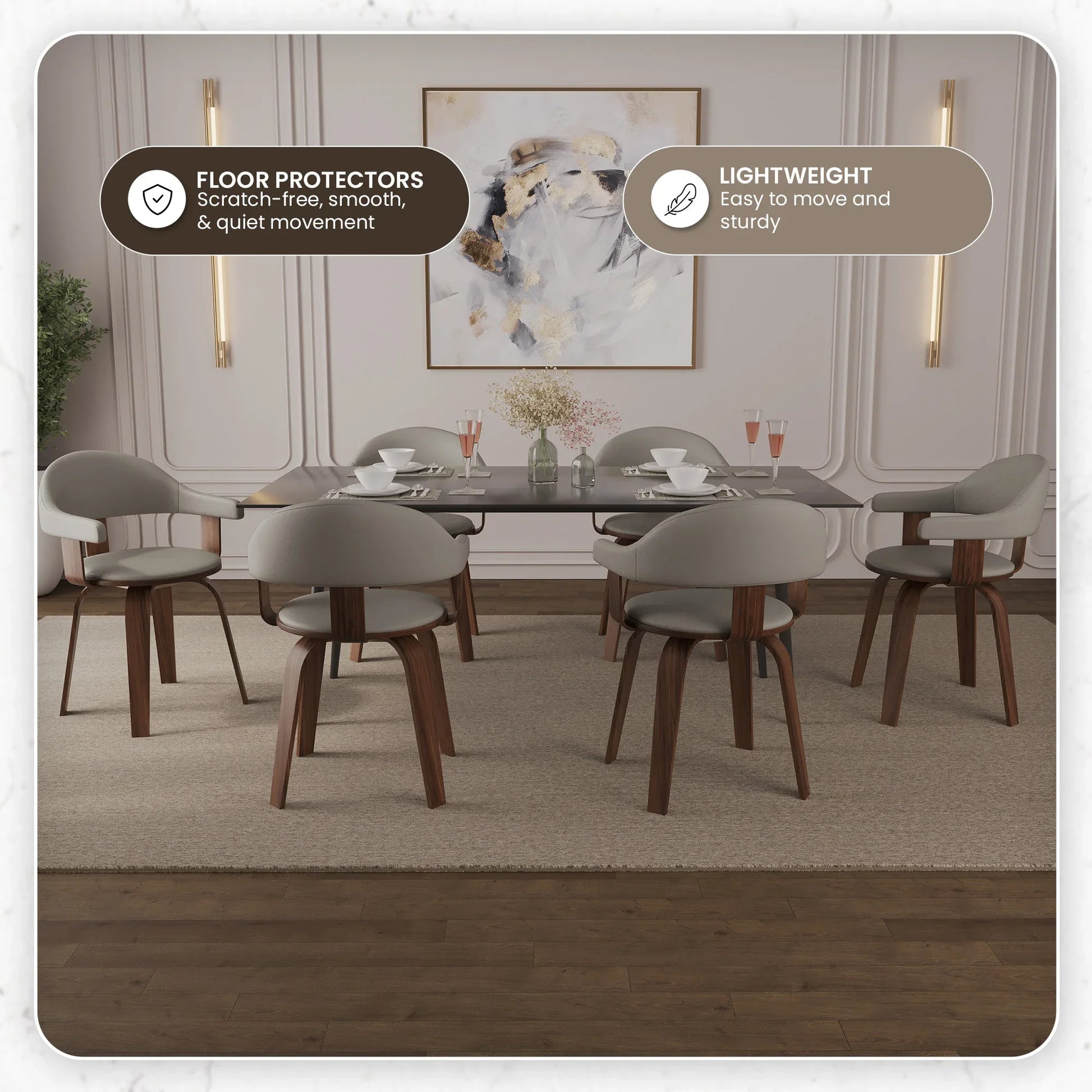 Brivo Modern Wooden Dining Chair With Walnut Color Frame - Elax Furniture