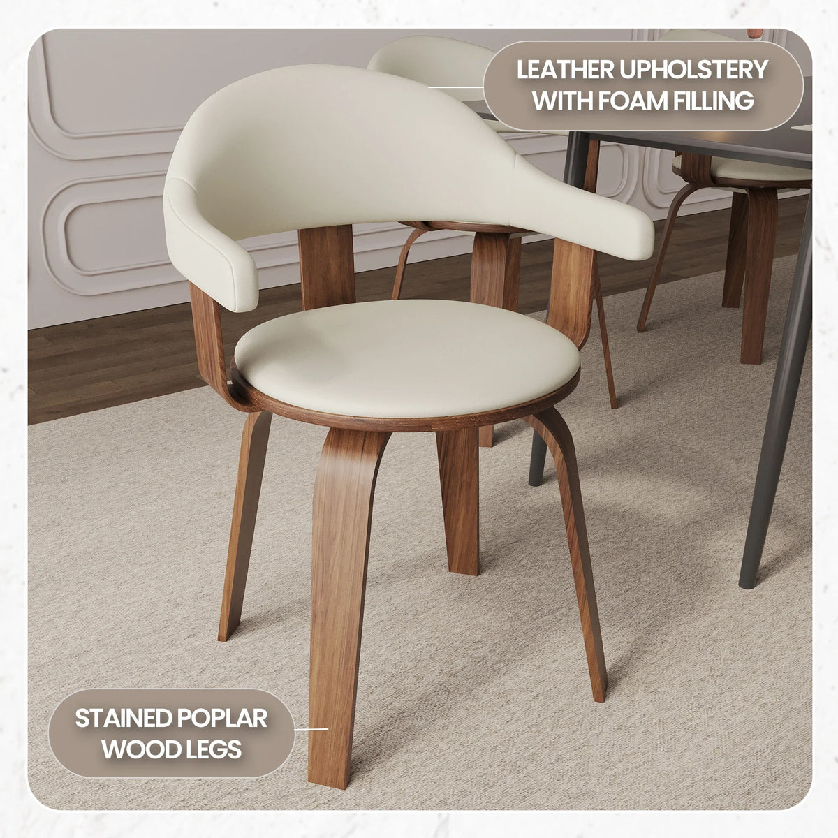 Brivo Modern Wooden Dining Chair With Walnut Color Frame - Elax Furniture