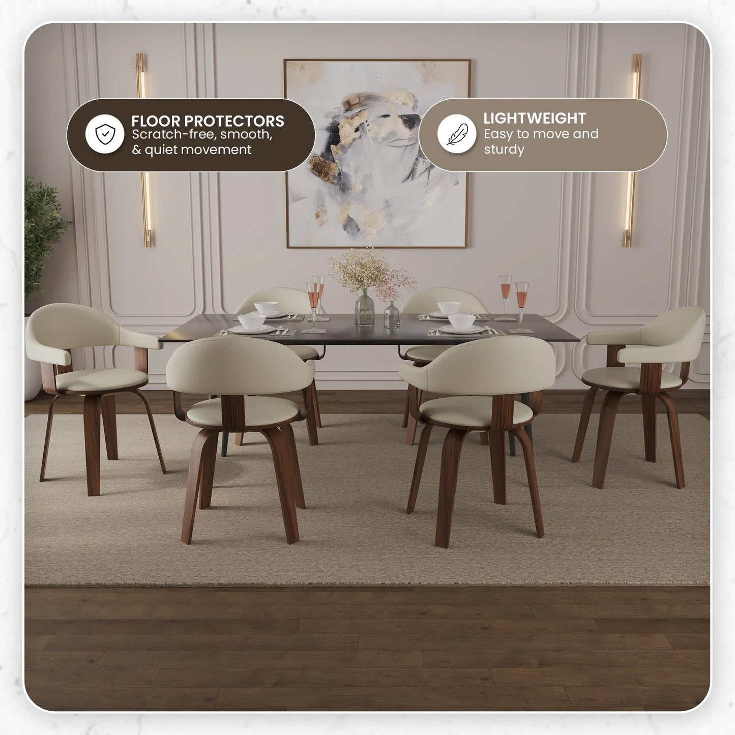 Brivo Modern Wooden Dining Chair With Walnut Color Frame - Elax Furniture