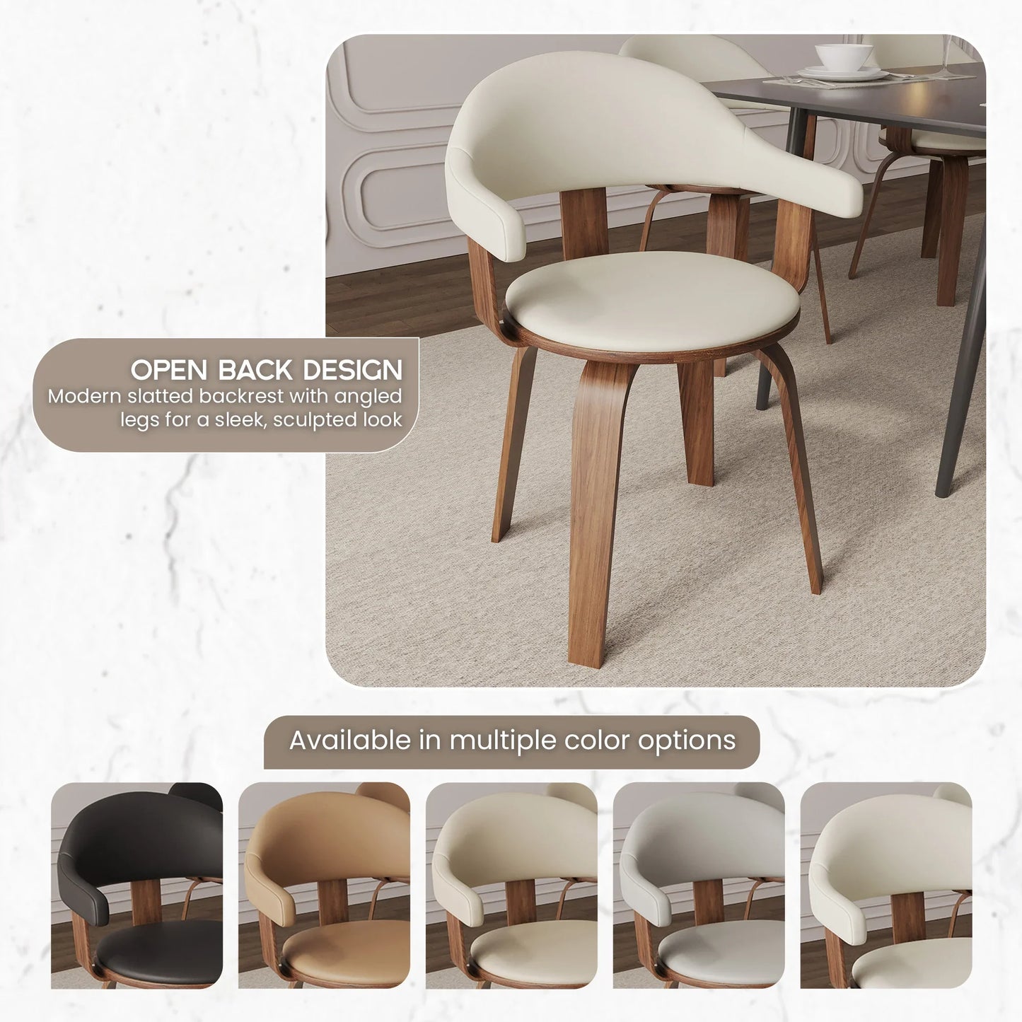 Brivo Modern Wooden Dining Chair With Walnut Color Frame - Elax Furniture