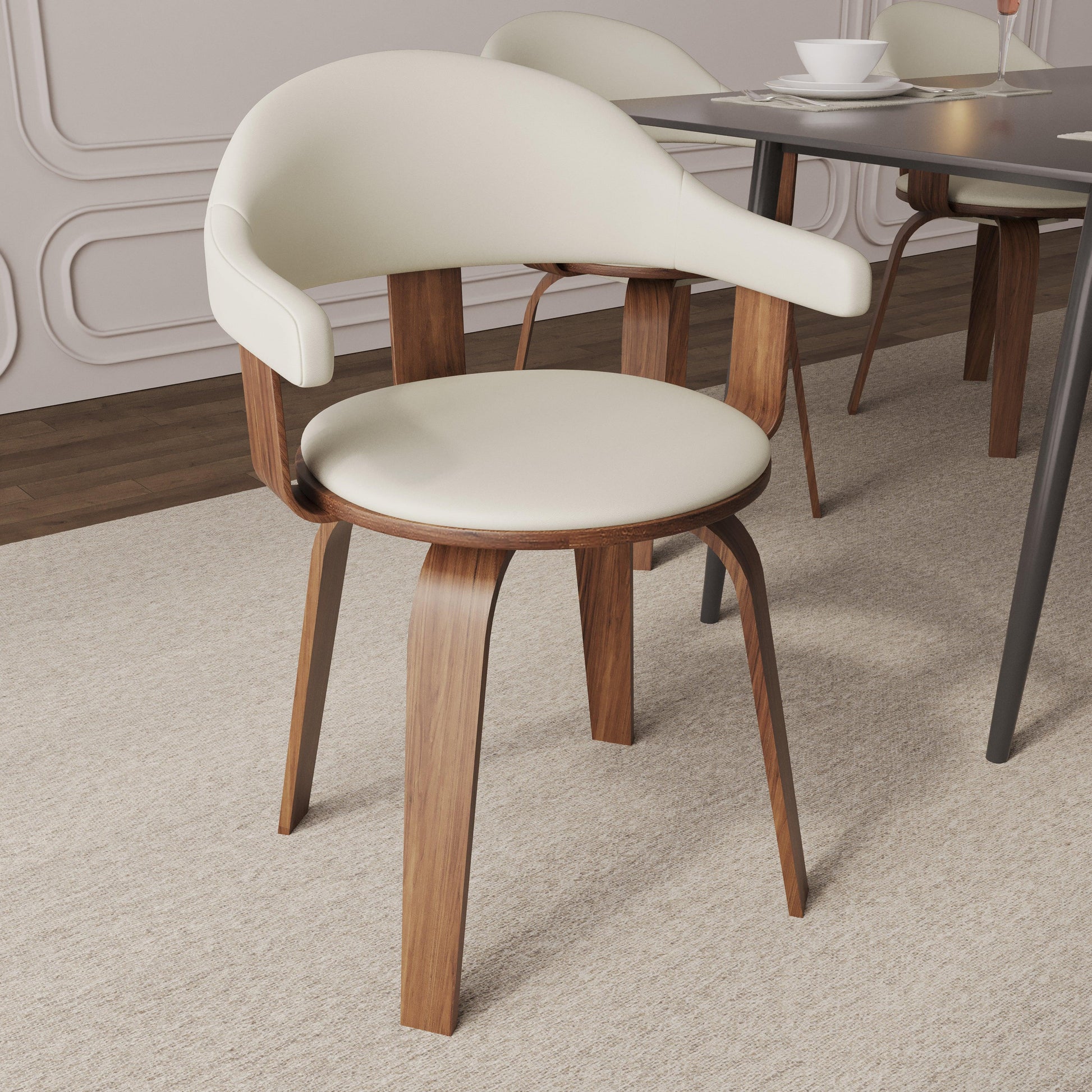 Brivo Modern Wooden Dining Chair With Walnut Color Frame - Elax Furniture