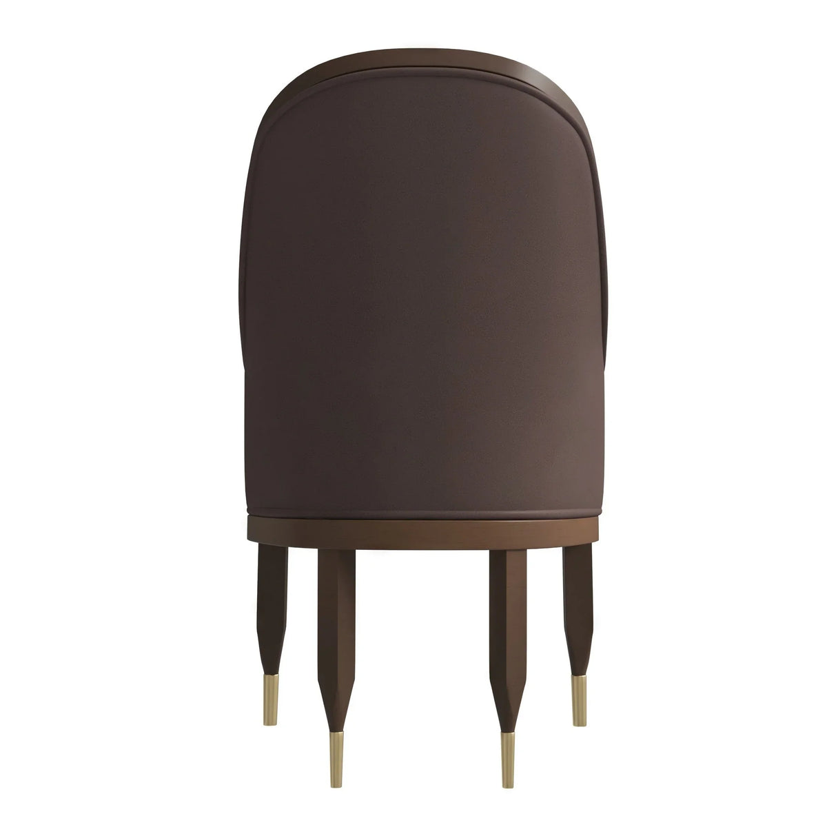 Belle Leather Dining Chair with Arms and Gold Metal Caps with Rubberwood Frame and Legs - Elax Furniture