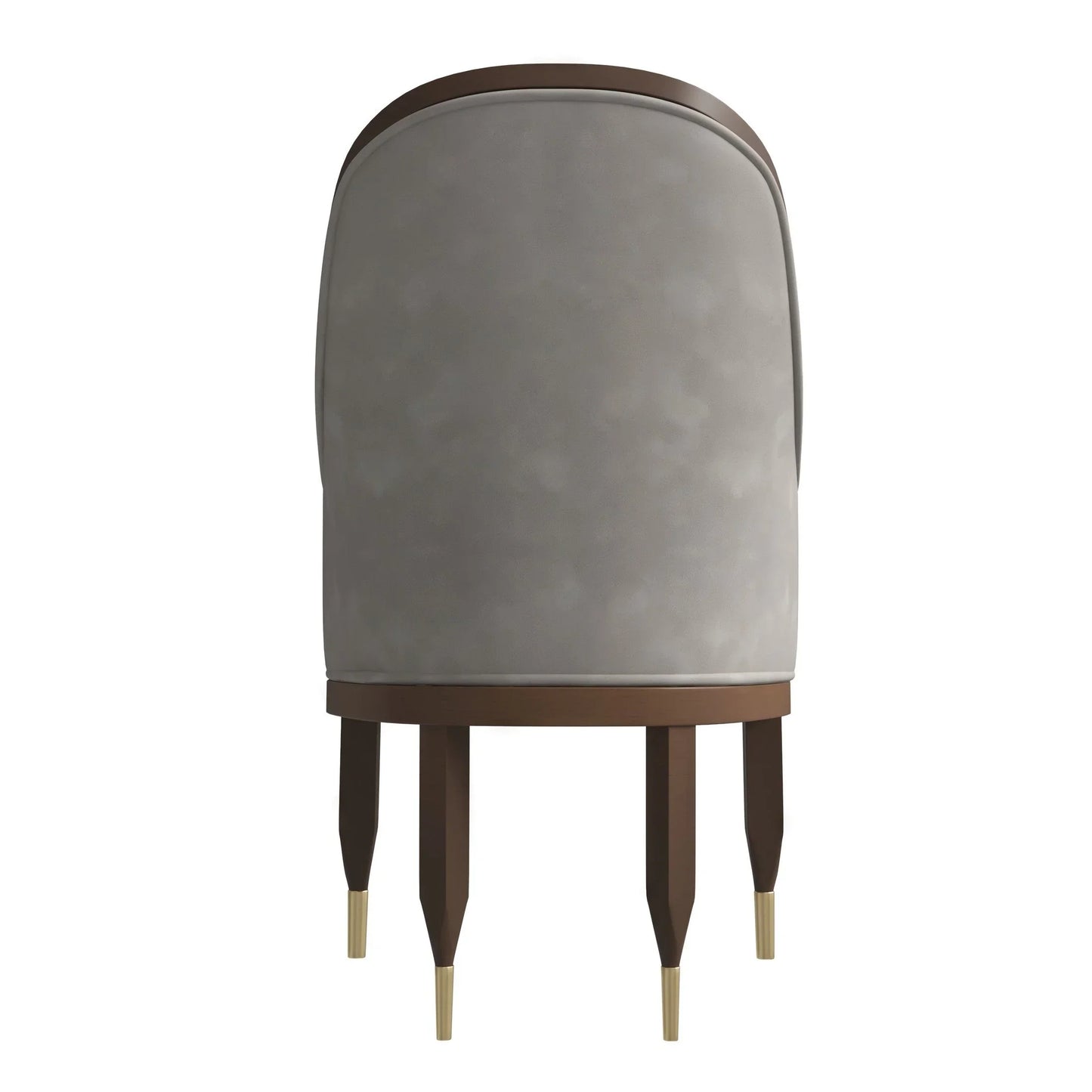 Belle Leather Dining Chair with Arms and Gold Metal Caps with Rubberwood Frame and Legs - Elax Furniture