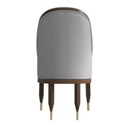 Belle Leather Dining Chair with Arms and Gold Metal Caps with Rubberwood Frame and Legs - Elax Furniture