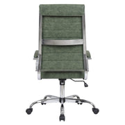 Benmar High-Back Leather Adjustable Office Conference Chair Chrome Green Office Chair Leisuremod