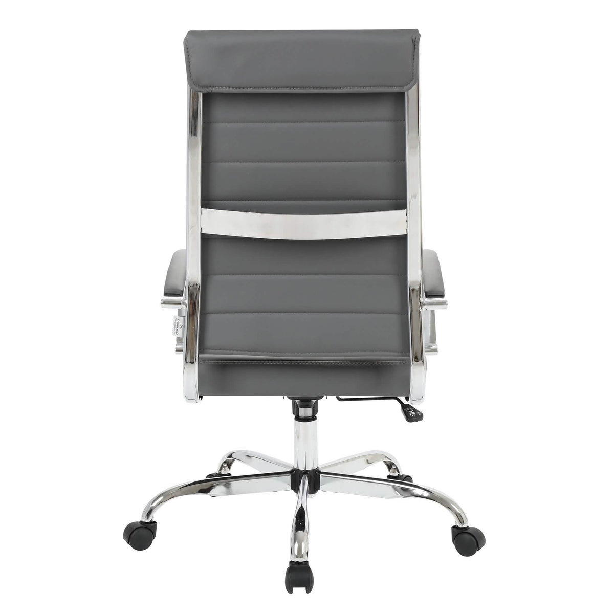 Benmar High-Back Leather Adjustable Office Conference Chair Chrome Grey Office Chair Leisuremod