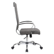 Benmar High-Back Leather Adjustable Office Conference Chair Chrome Charcoal Office Chair Leisuremod