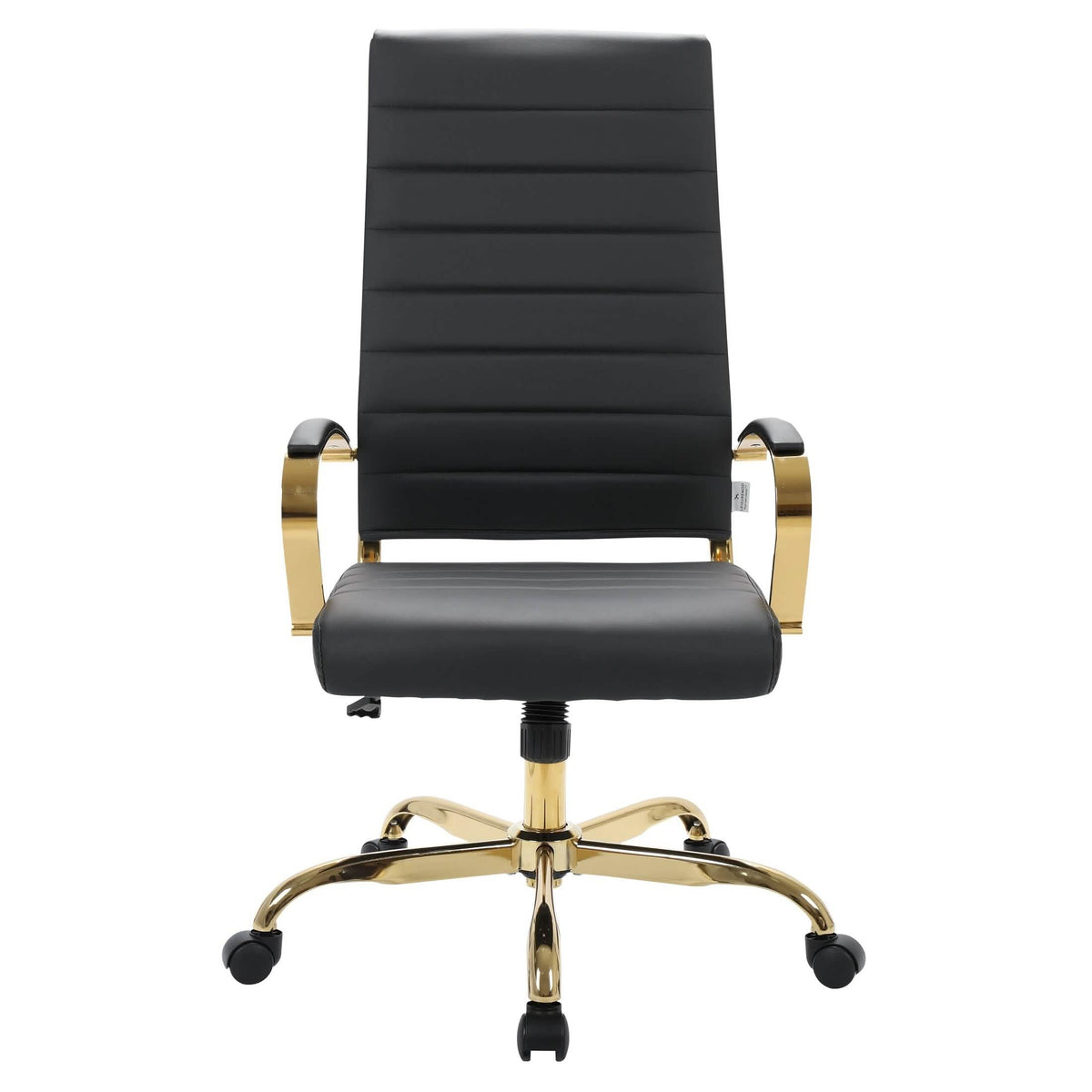 Benmar High-Back Leather Adjustable Office Conference Chair Gold Black Office Chair Leisuremod
