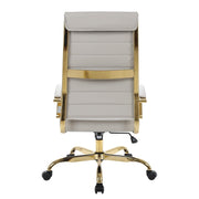 Benmar High-Back Leather Adjustable Office Conference Chair Gold Tan Office Chair Leisuremod