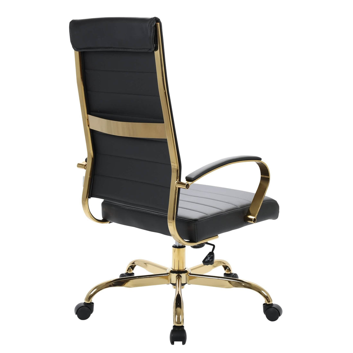 Benmar High-Back Leather Adjustable Office Conference Chair Gold Black Office Chair Leisuremod