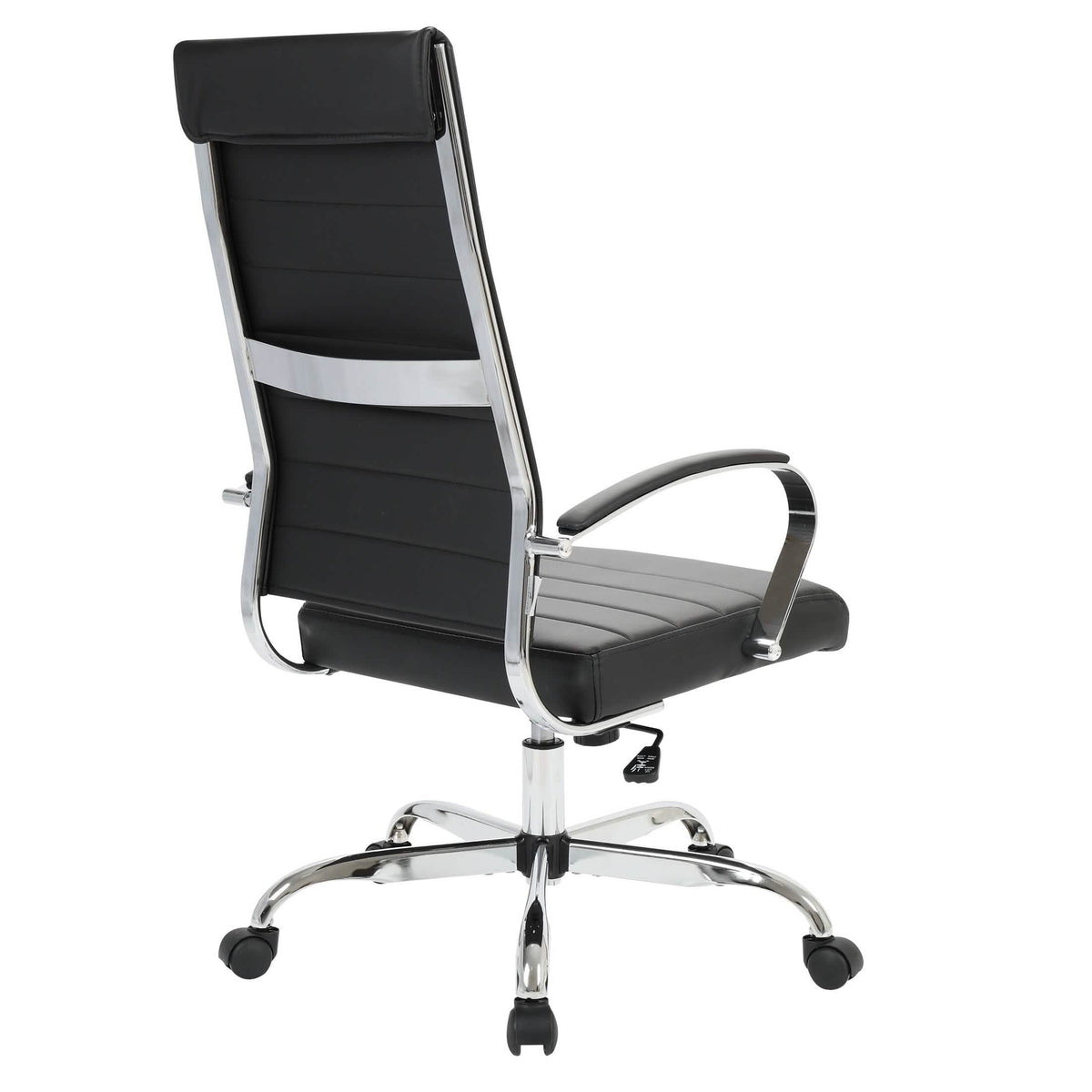 Benmar High-Back Leather Adjustable Office Conference Chair Chrome Black Office Chair Leisuremod