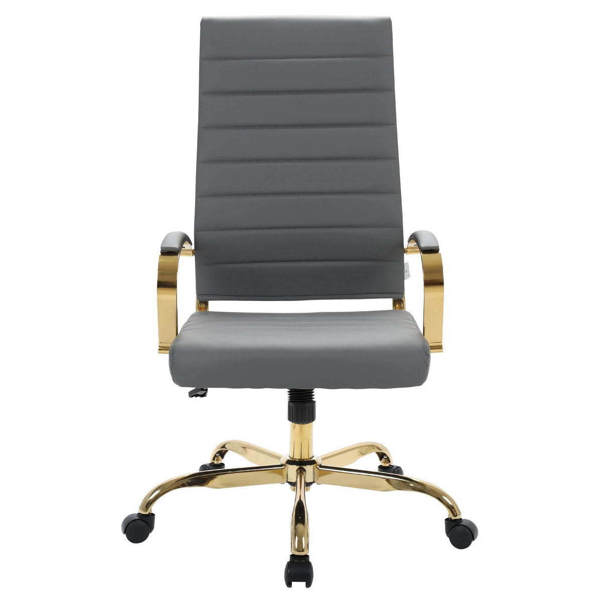 Benmar High-Back Leather Adjustable Office Conference Chair Gold Navy Blue Office Chair Leisuremod